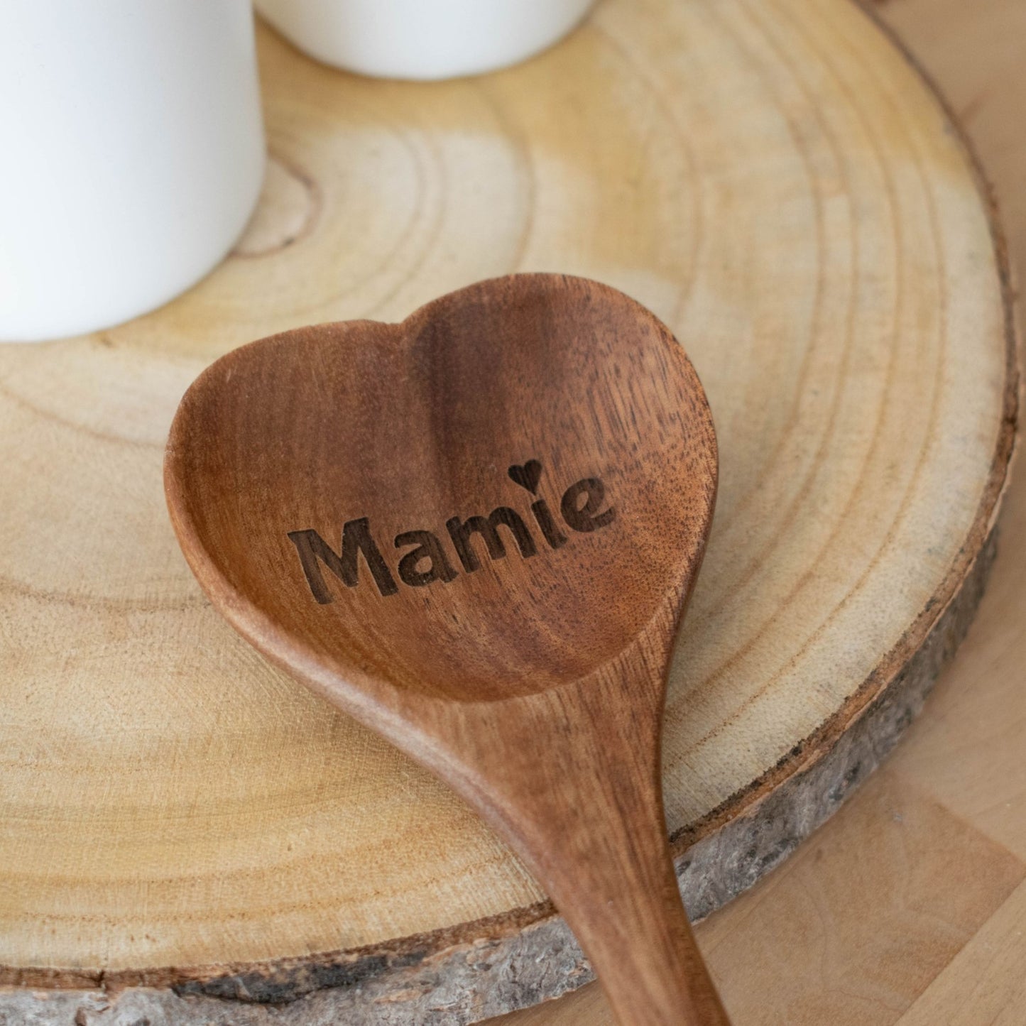CUILLIERE COEUR EN BOIS - MAMIE