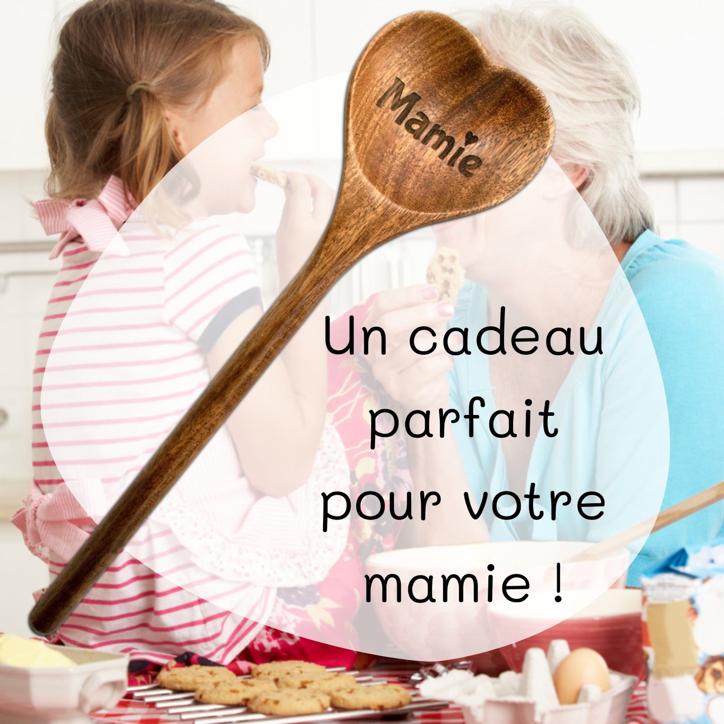 CUILLIERE COEUR EN BOIS - MAMIE