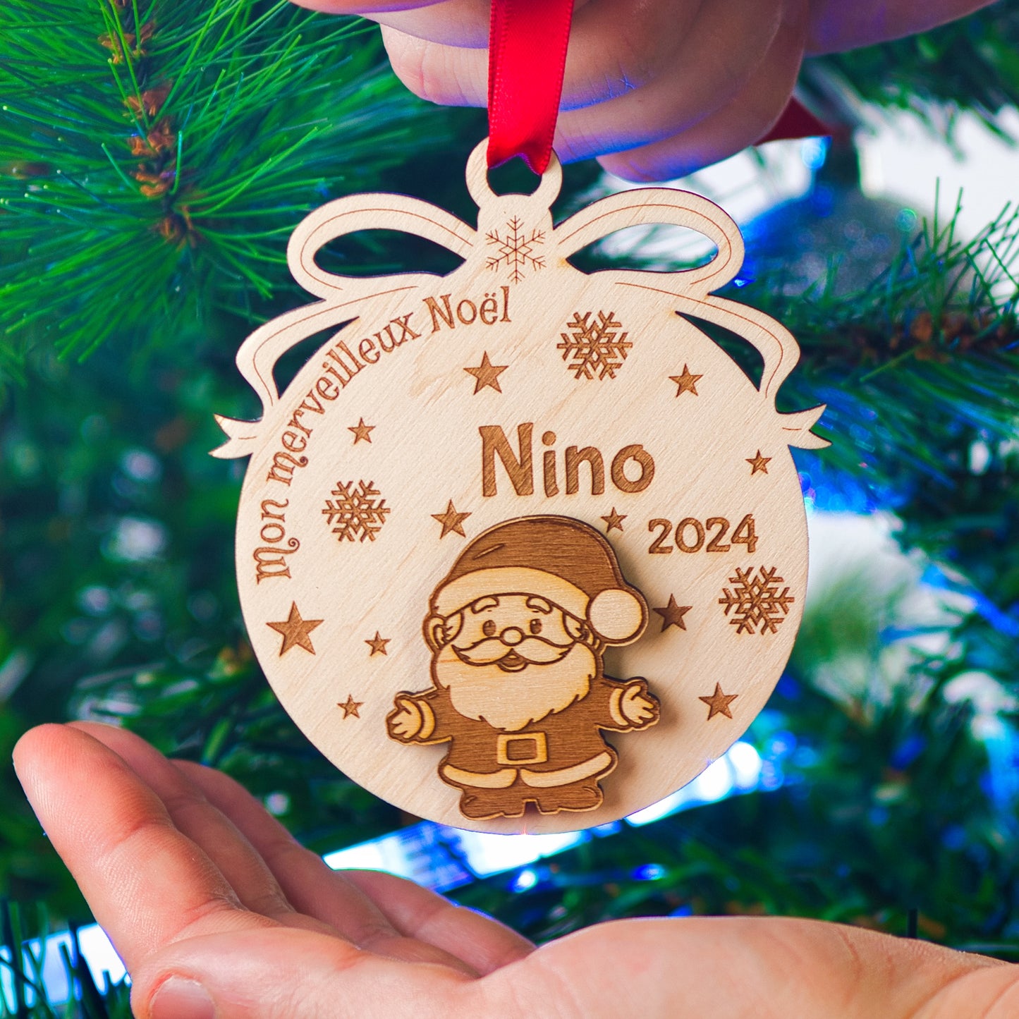 BOULE DE NOËL PERSONNALISÉE - PÈRE NOËL MERVEILLEUX