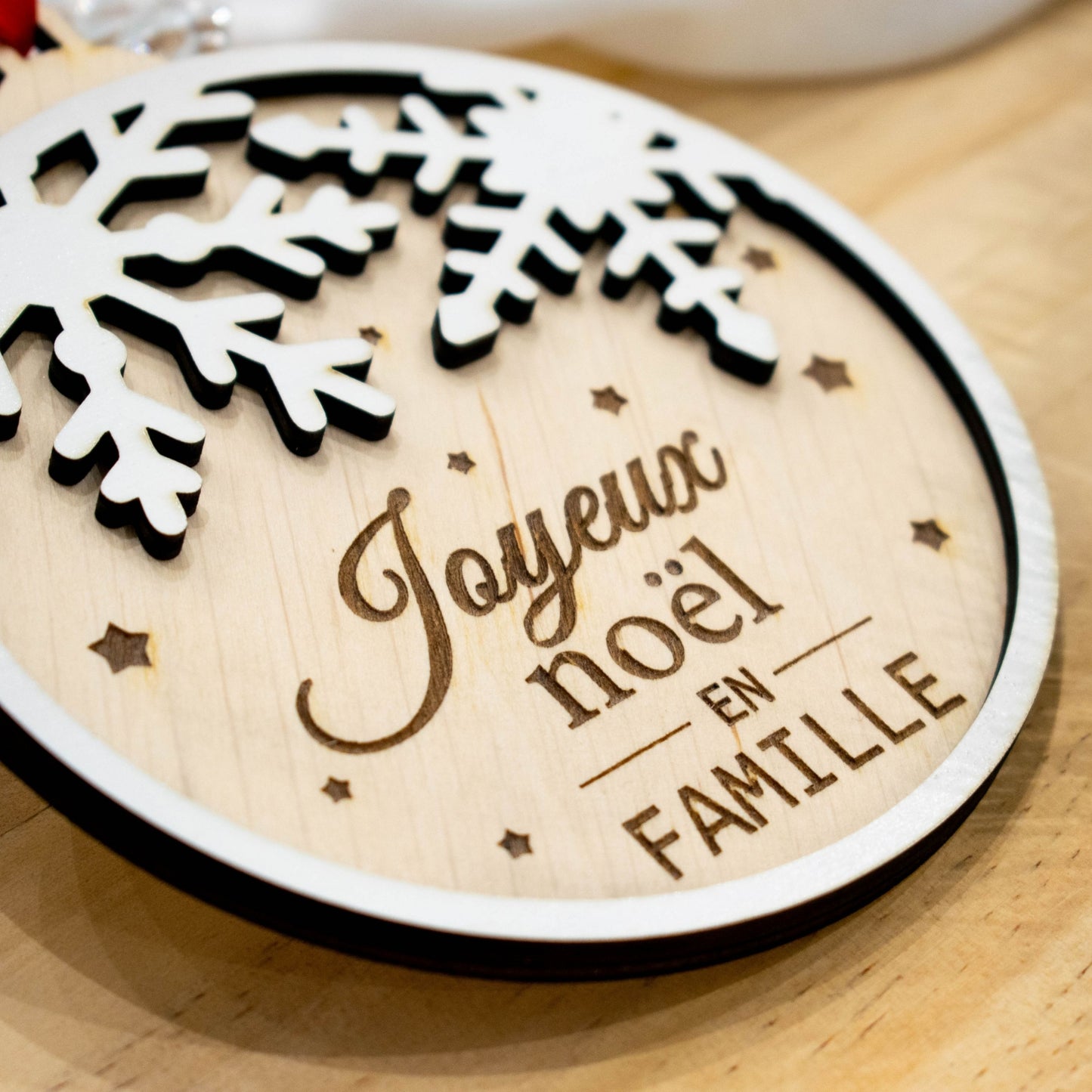 BOULE DE NOËL "FAMILLE" - JOYEUX NOËL