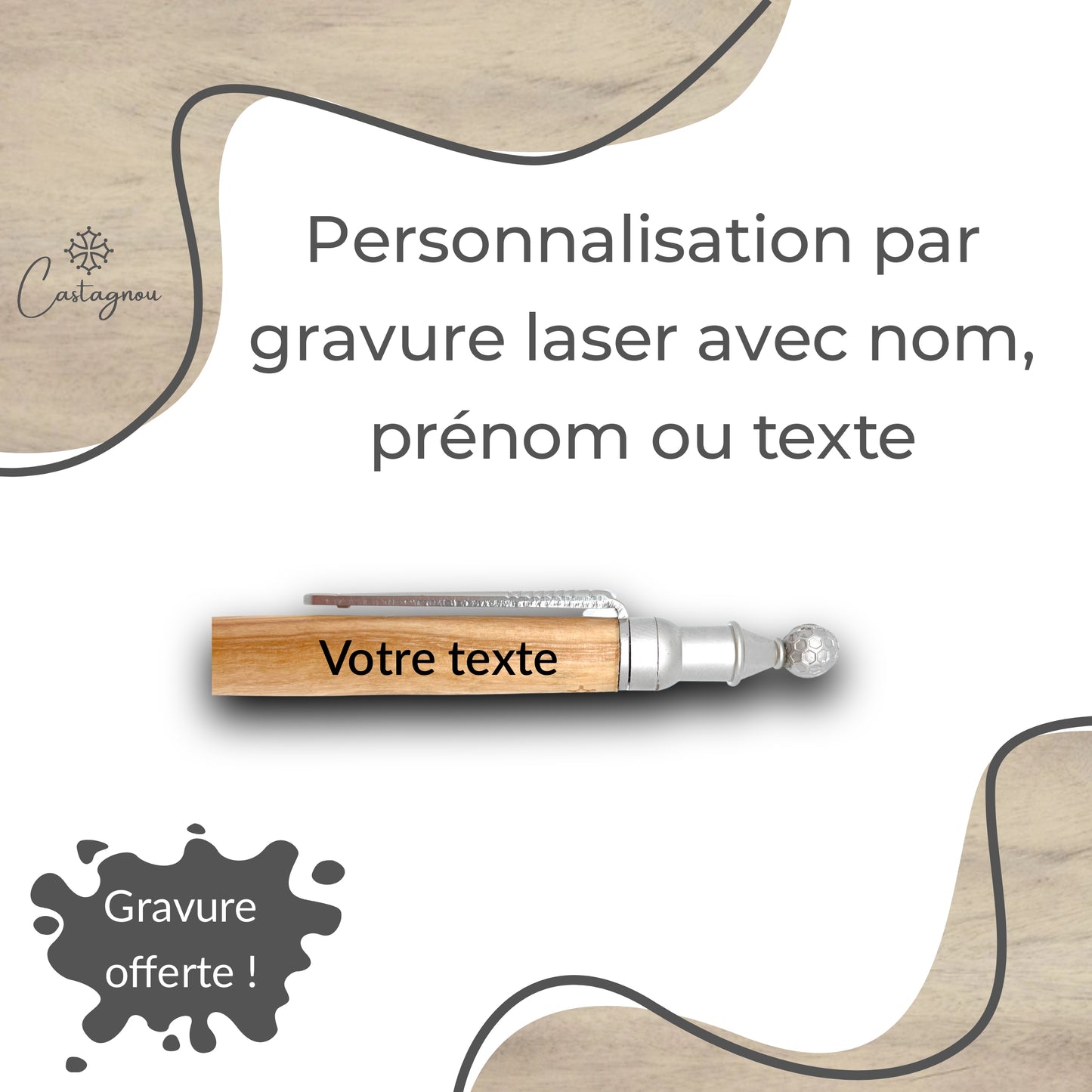 STYLO EN BOIS D'OLIVIER - MODELE GOLF