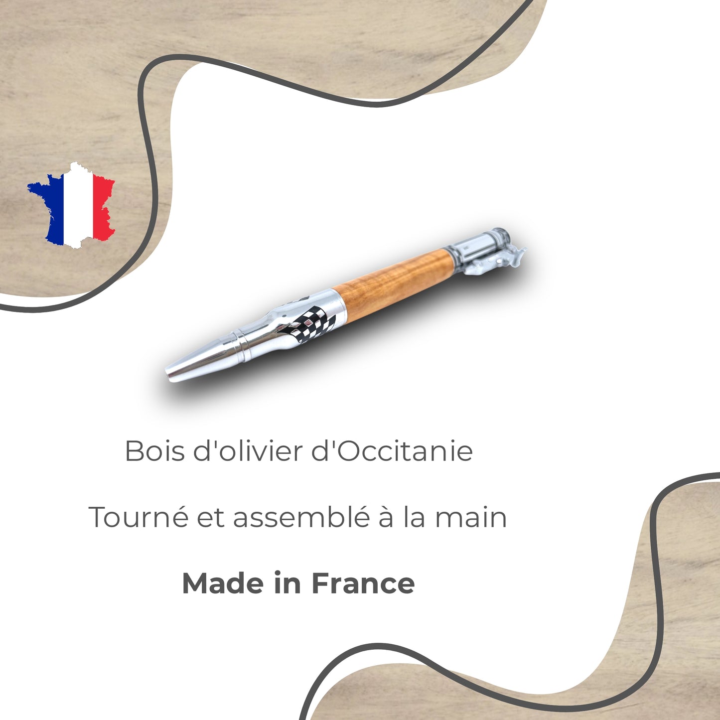 STYLO EN BOIS D'OLIVIER - MODELE FORMULE 1