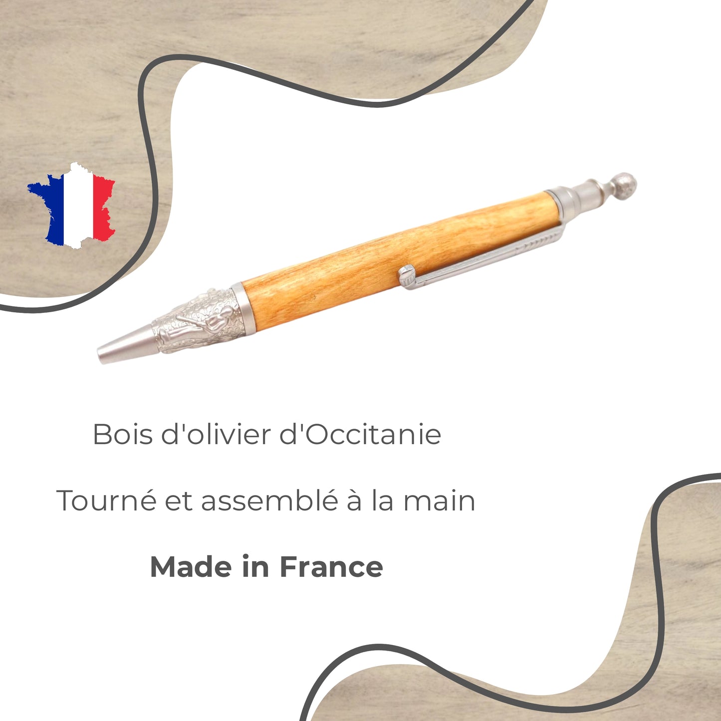 STYLO EN BOIS D'OLIVIER - MODELE GOLF