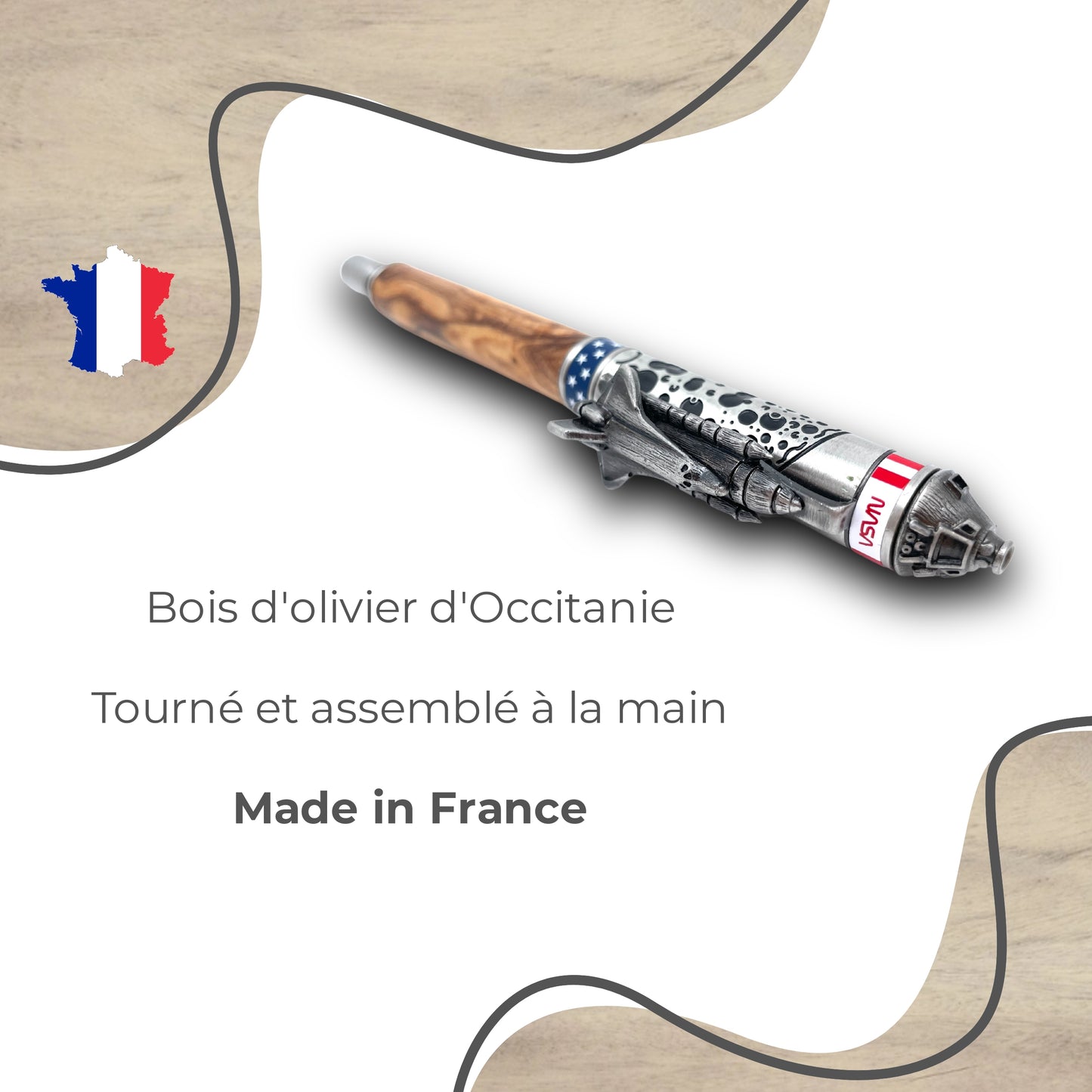 STYLO EN BOIS D'OLIVIER - MODELE NASA