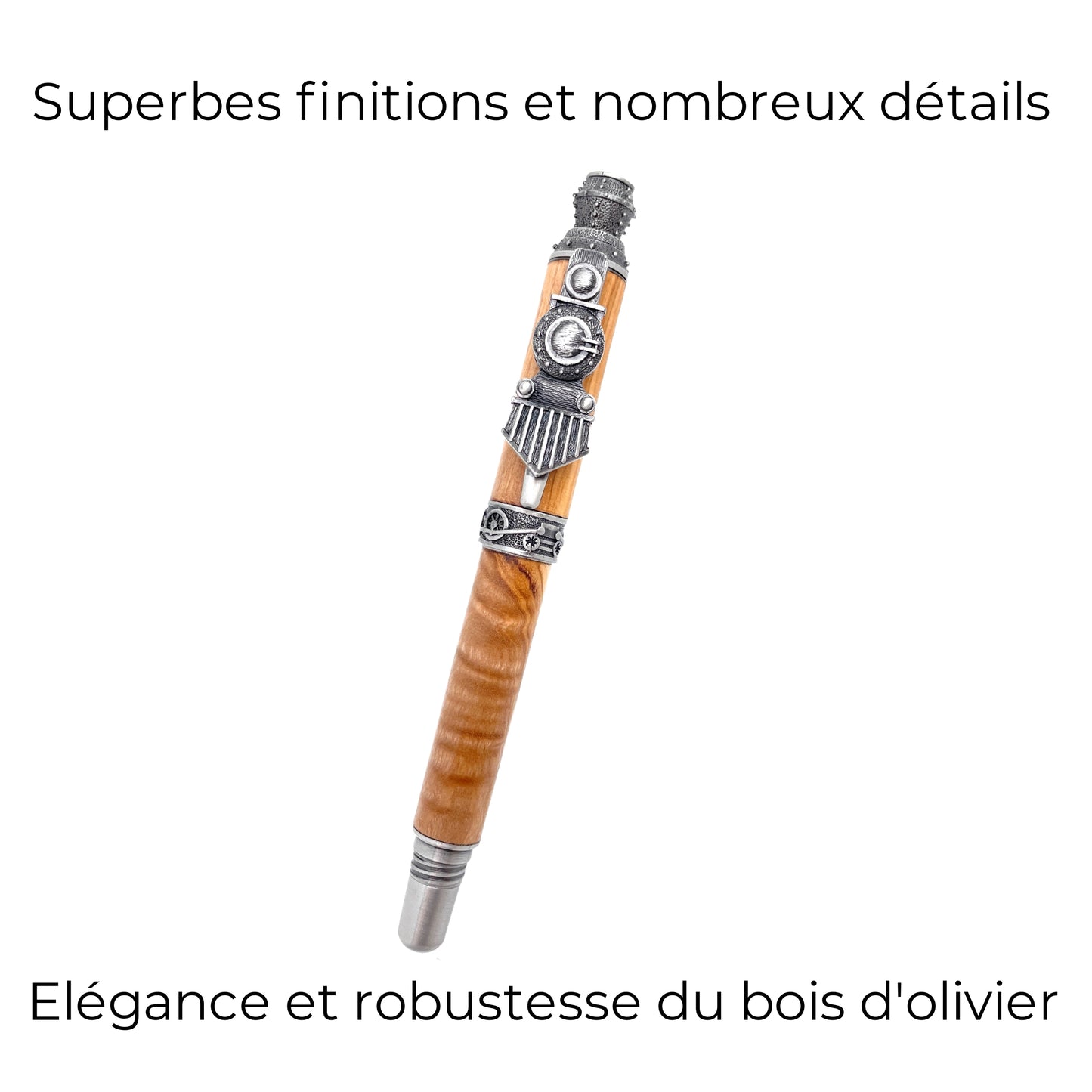 STYLO EN BOIS D'OLIVIER - MODELE TRAIN