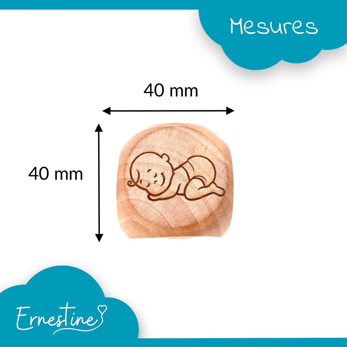 CUBE NAISSANCE 4CM - PERSONNALISABLE