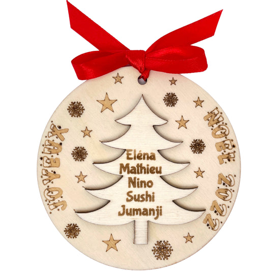 BOULE DE NOËL "FAMILLE" - PERSONNALISABLE - SAPIN