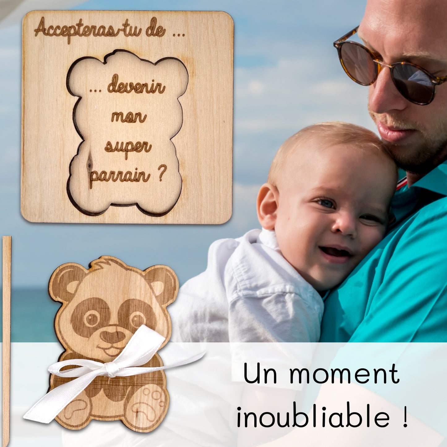 CARTE ANNONCE NAISSANCE - PARRAIN - PANDA