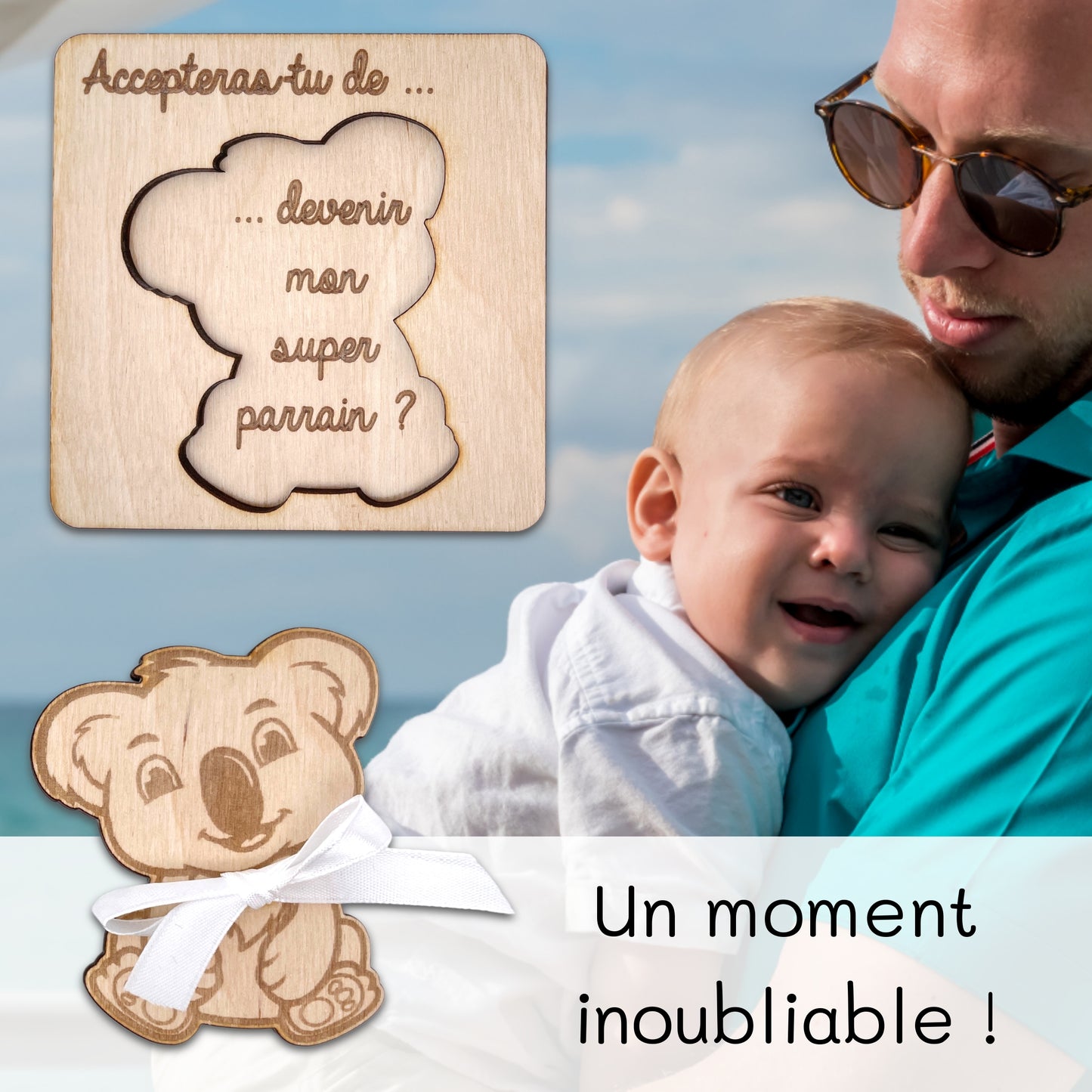 CARTE ANNONCE NAISSANCE - PARRAIN - KOALA