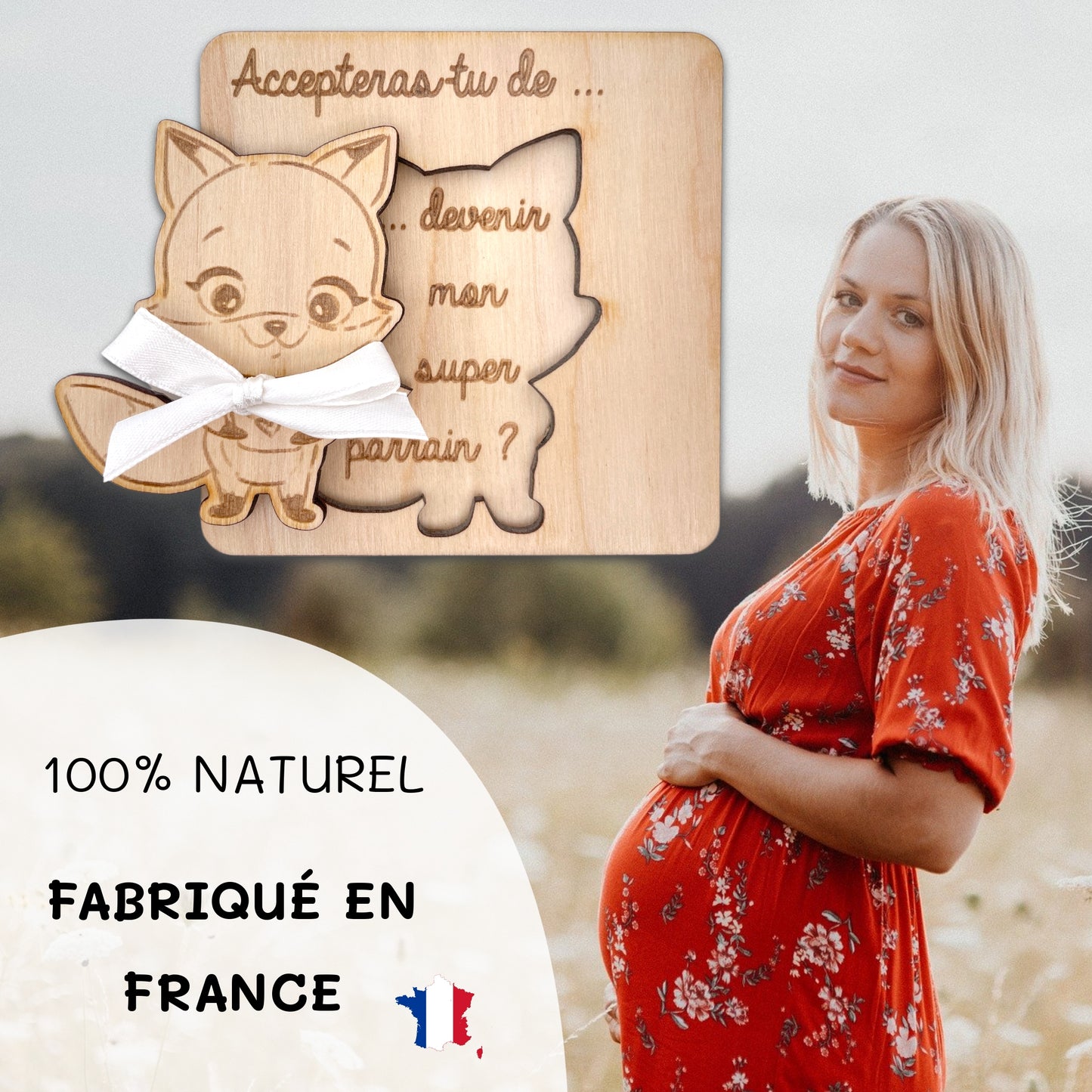CARTE ANNONCE NAISSANCE - PARRAIN - RENARD