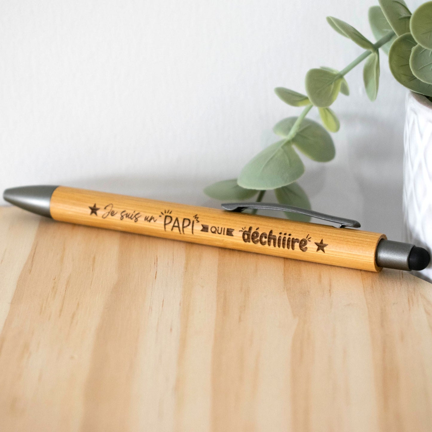 STYLO BAMBOU AVEC EMBOUT TACTILE - PAPI - DECHIRE