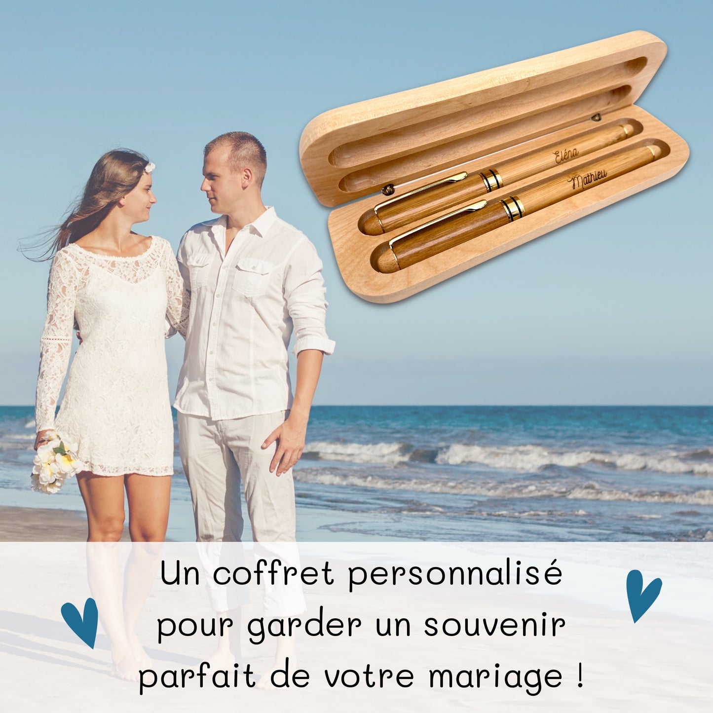 COFFRET STYLOS MARIAGE - PERSONNALISABLE