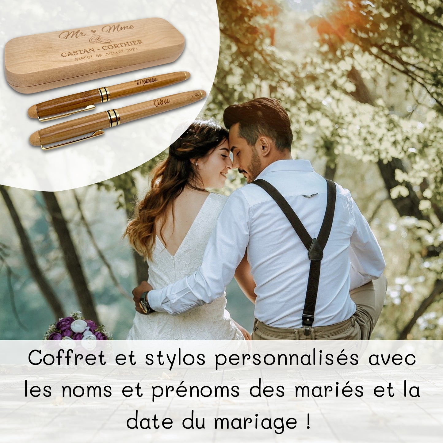COFFRET STYLOS MARIAGE - PERSONNALISABLE