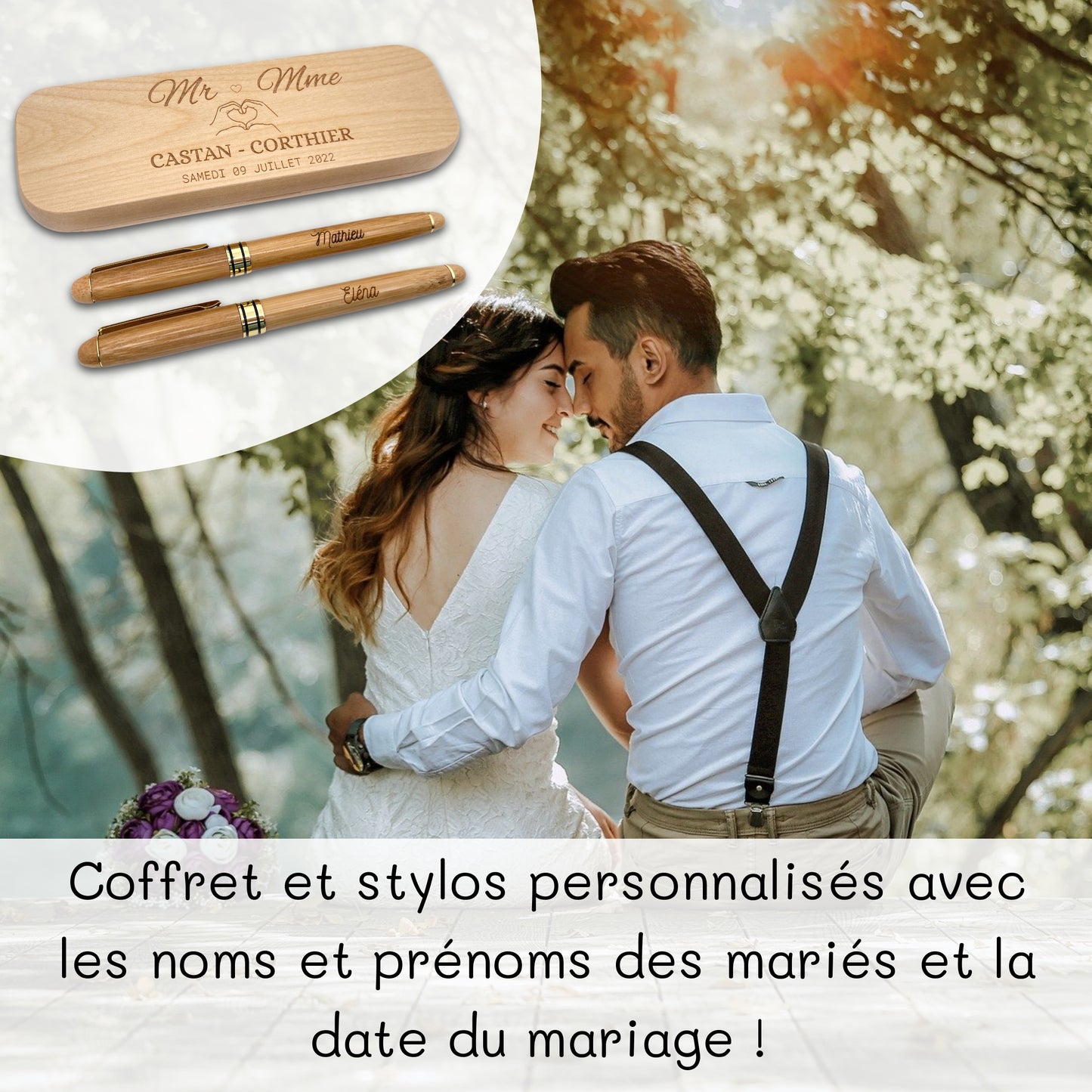 COFFRET STYLOS MARIAGE - PERSONNALISABLE