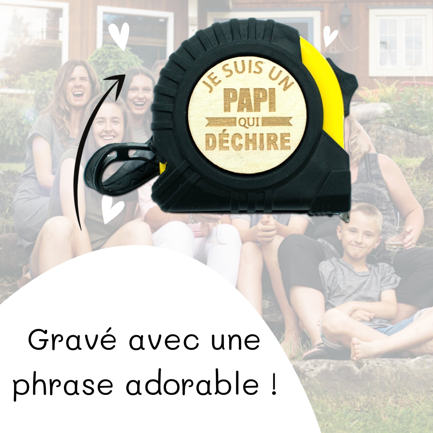 METRE RUBAN - 3M - JAUNE - PAPI - DECHIRE