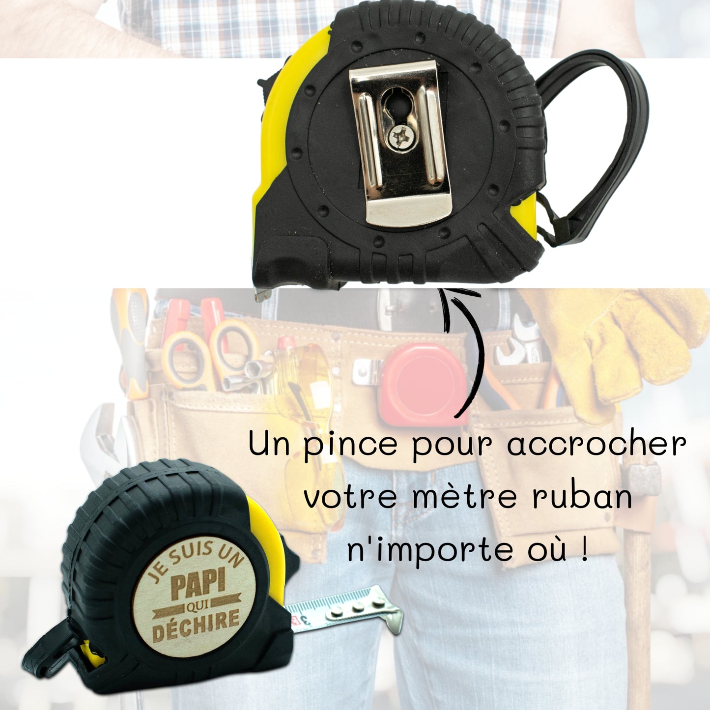 METRE RUBAN - 3M - JAUNE - PAPI - DECHIRE