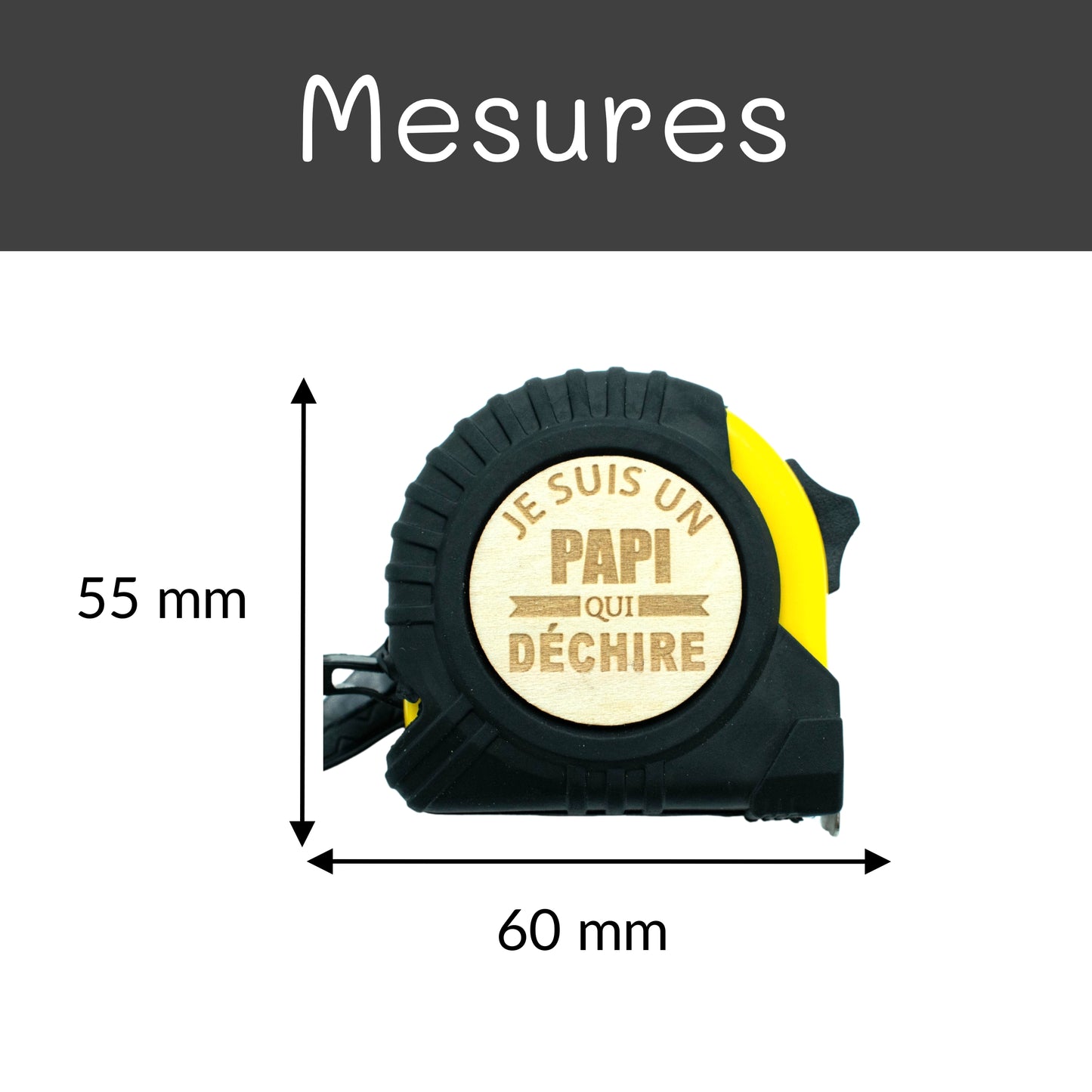 METRE RUBAN - 3M - JAUNE - PAPI - DECHIRE