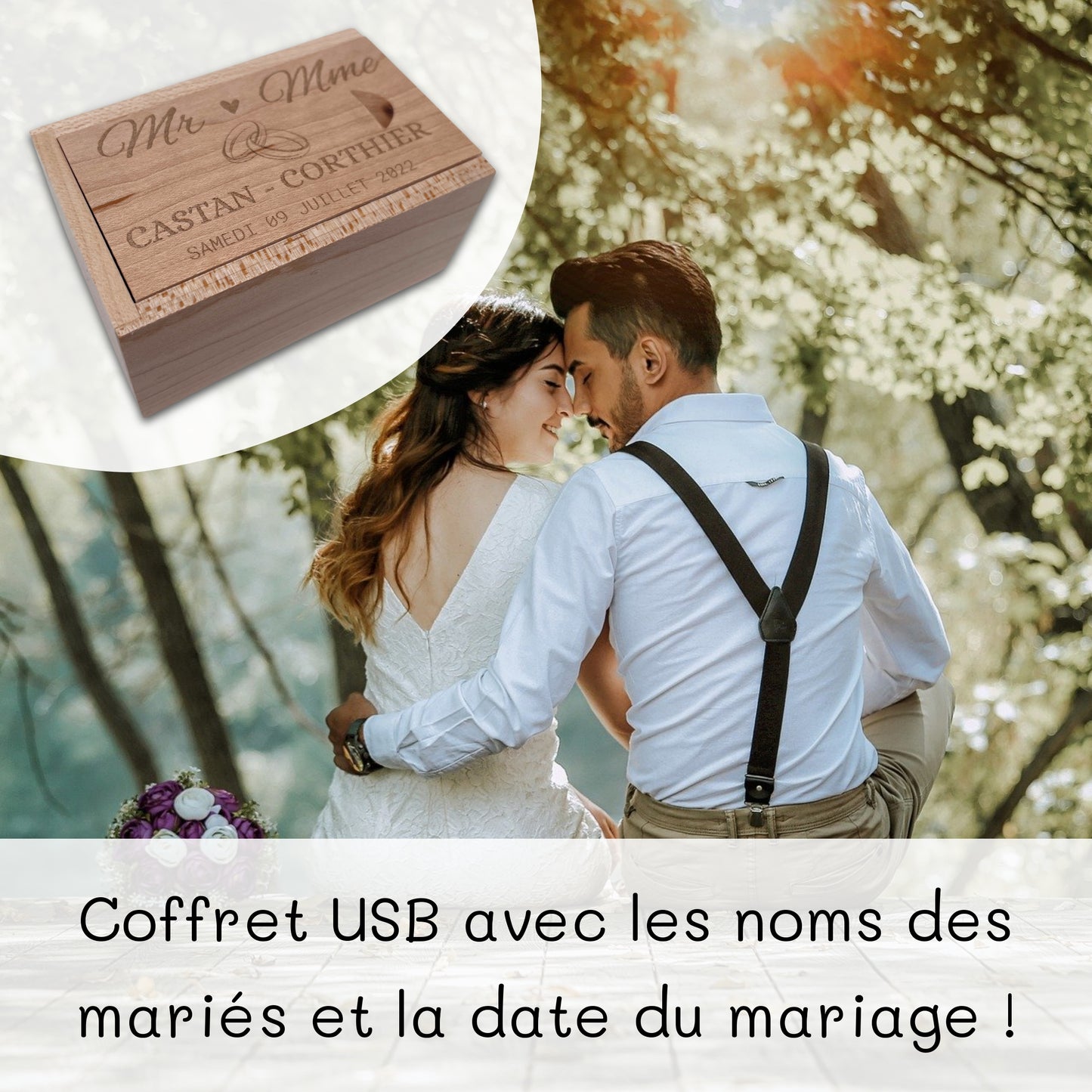 COFFRET USB MARIAGE - FIOLE 32 GB - PERSONNALISABLE