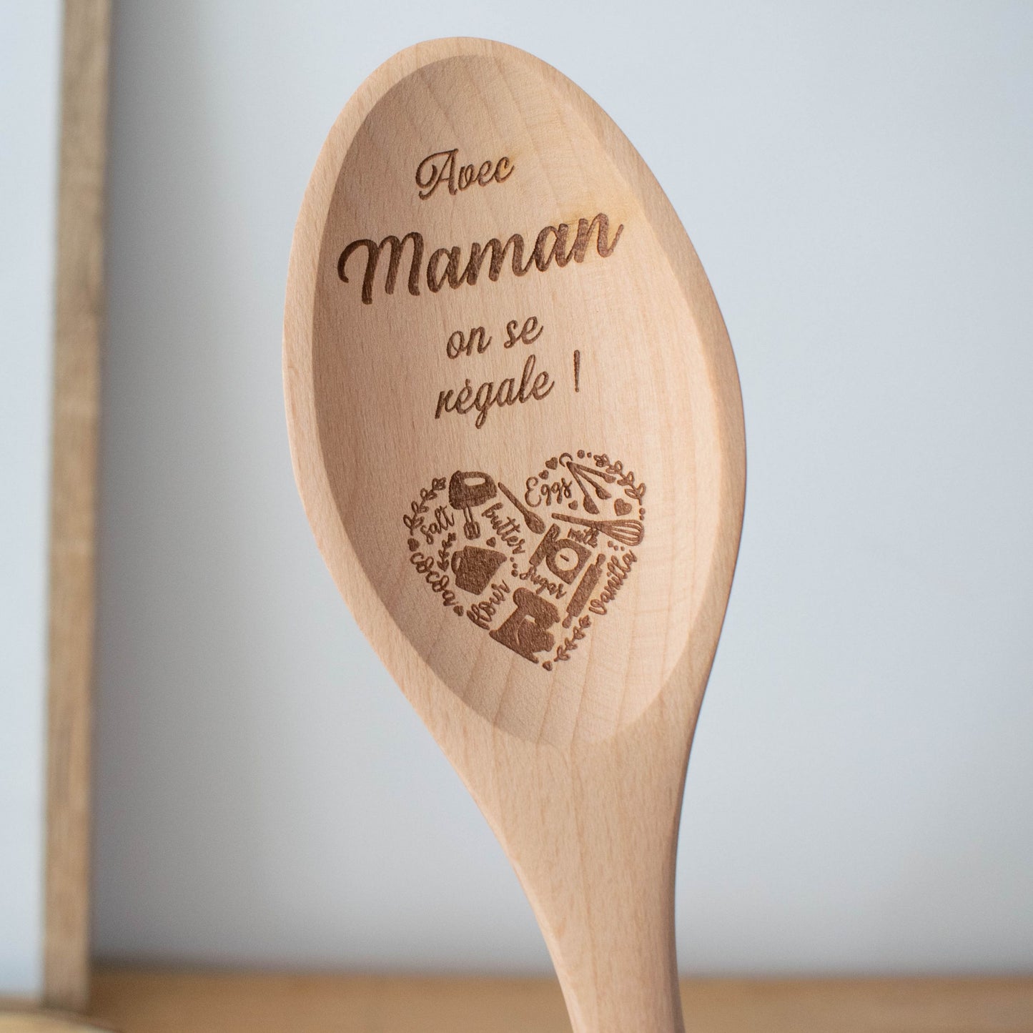CUILLIERE EN BOIS - MAMAN - AVEC MAMAN ON SE REGALE