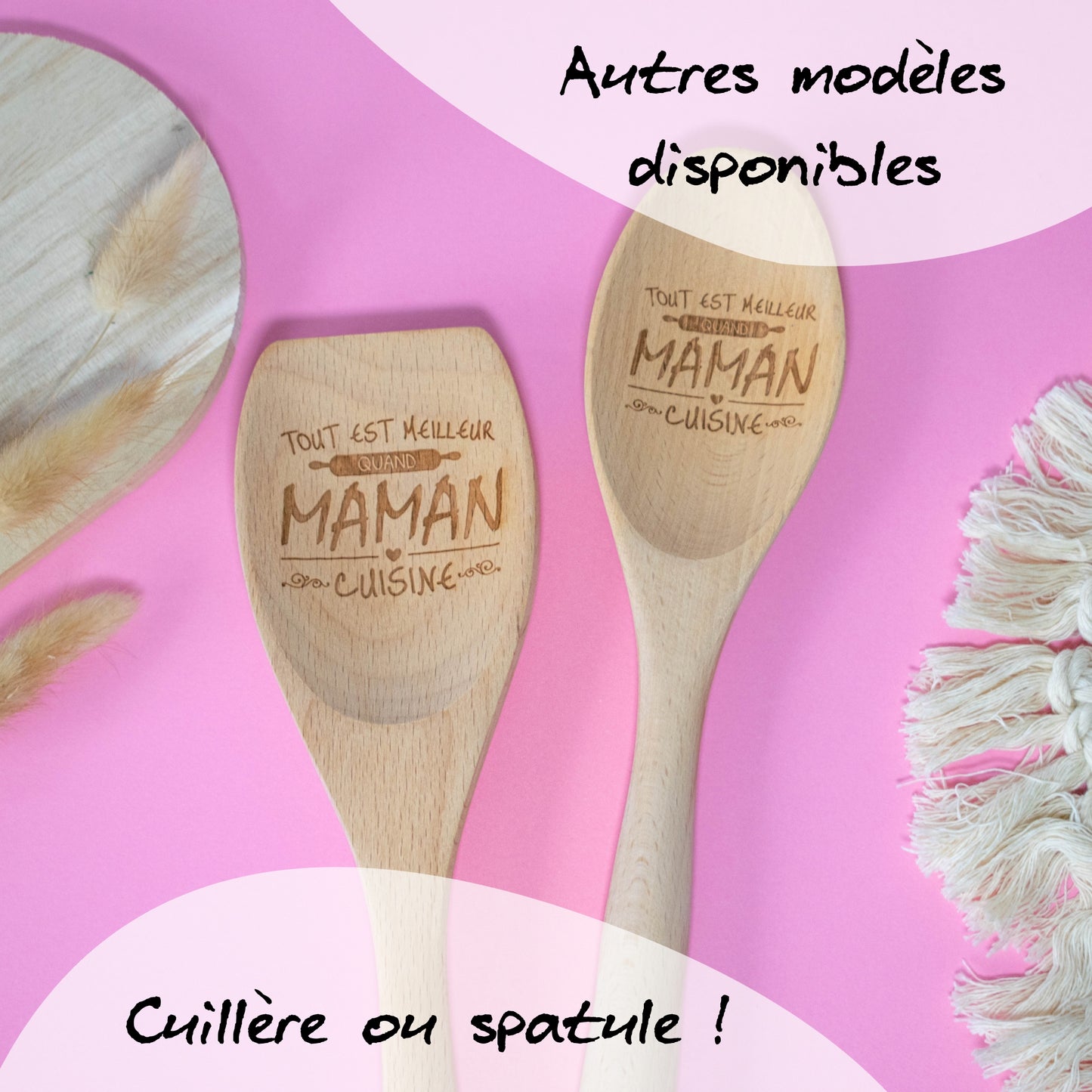 CUILLIERE EN BOIS - MAMAN - AVEC MAMAN ON SE REGALE