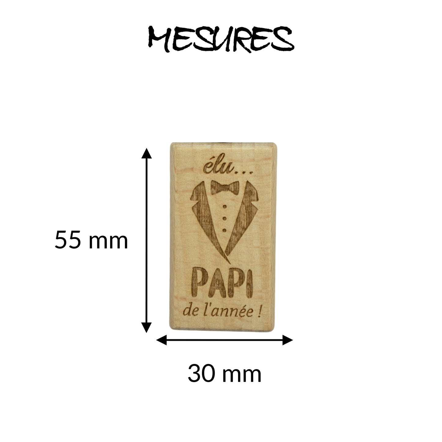 PORTE-CLEFS RECTANGLE EN BOIS - PAPI - ELU