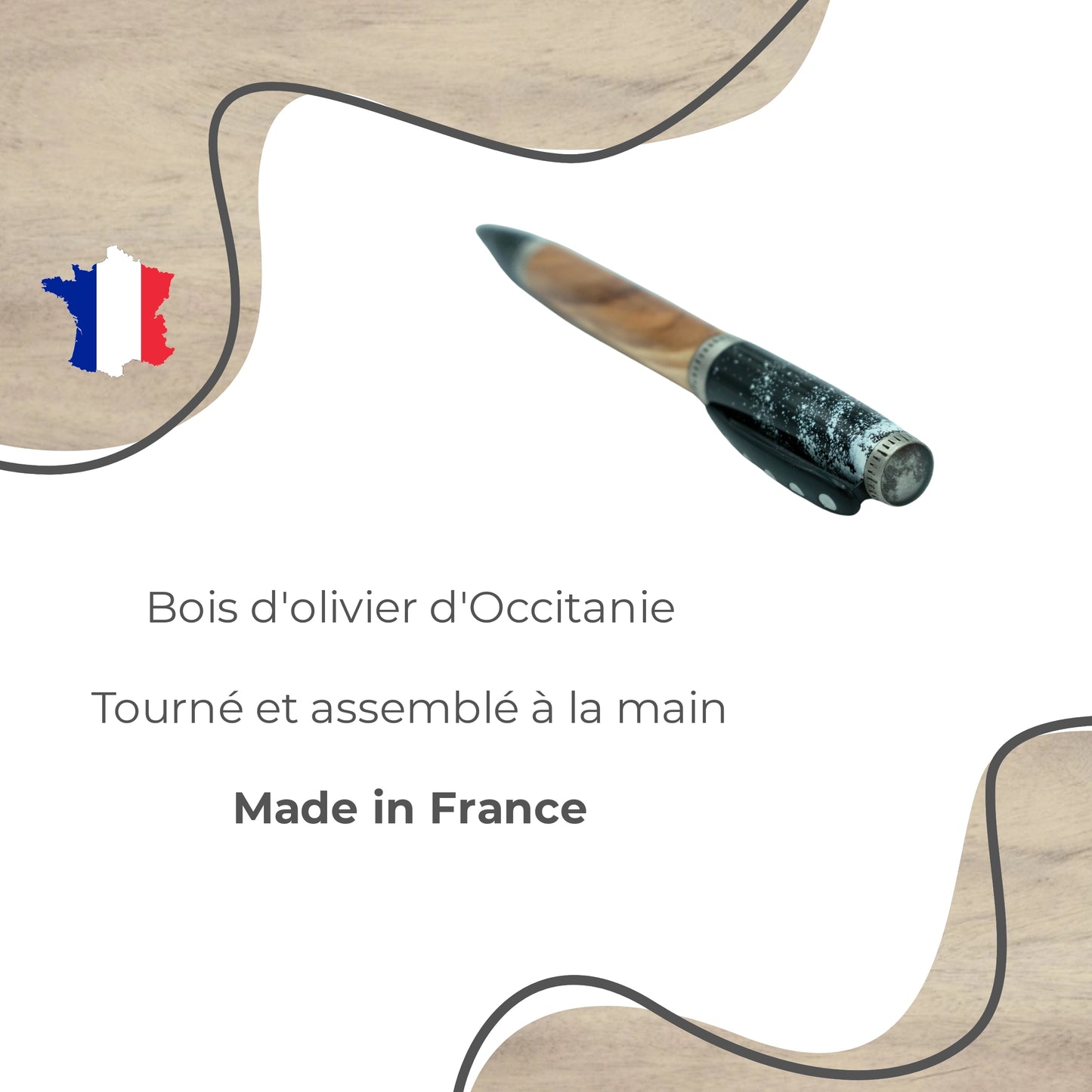 STYLO EN BOIS D'OLIVIER - MODELE LUNE