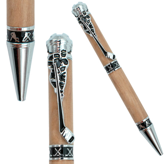 STYLO EN BOIS D'OLIVIER - MODELE HOCKEY