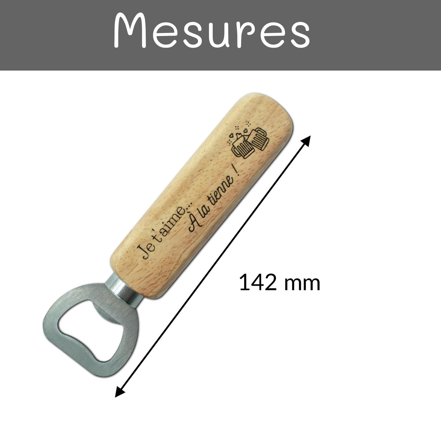 DECAPSULEUR MANCHE BOIS - JE T'AIME
