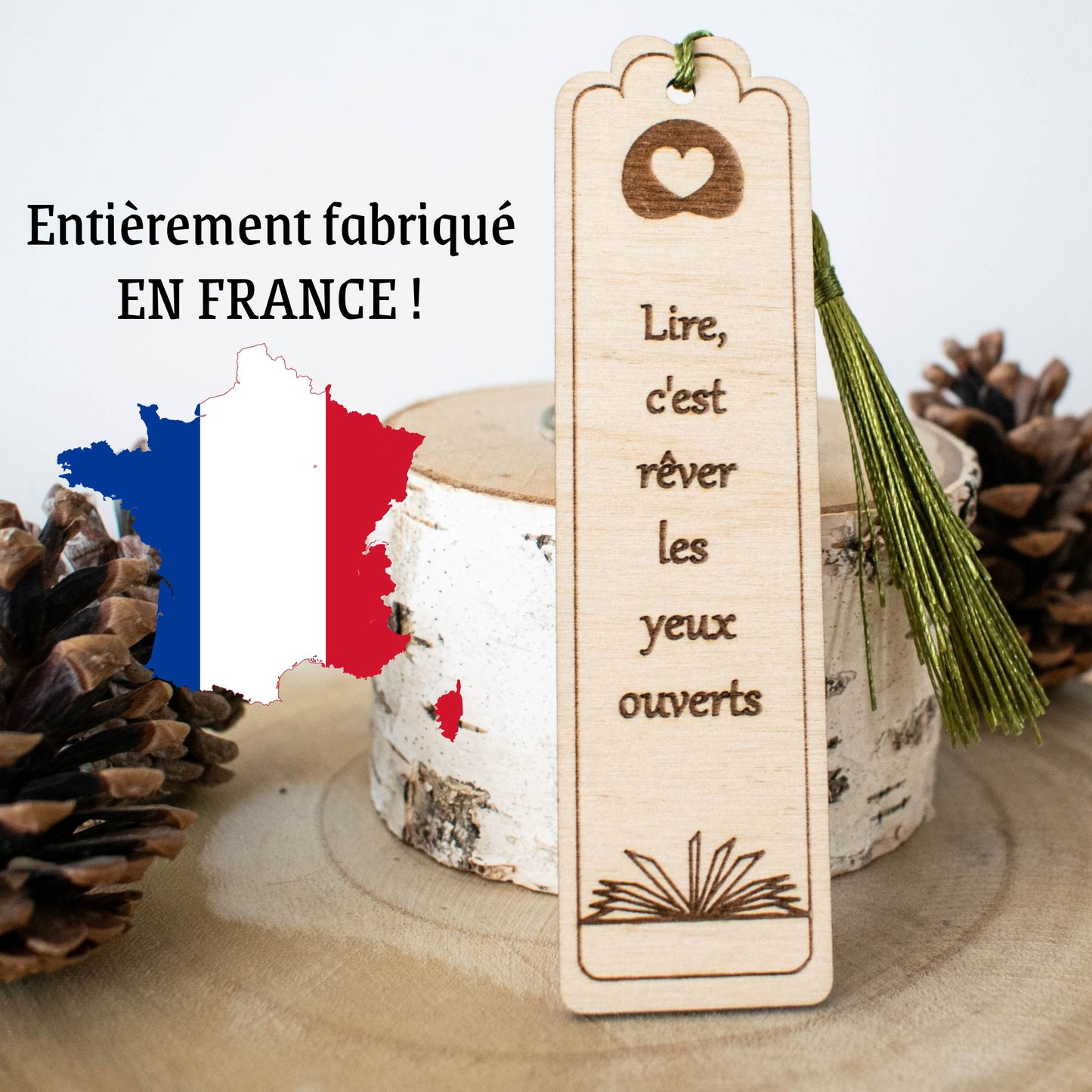 MARQUE-PAGES EN BOIS - GENERIQUE - REVER LES YEUX OUVERTS