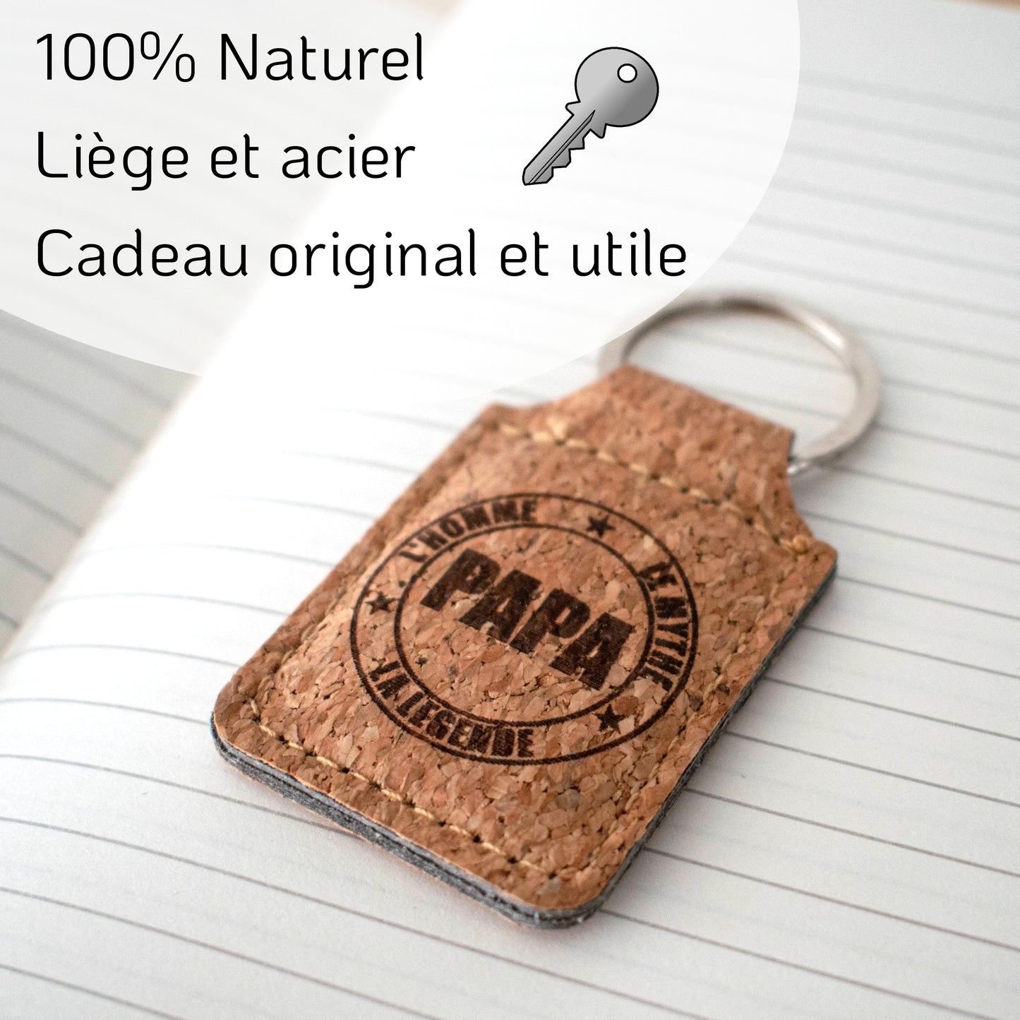 PORTE-CLEFS EN LIEGE - PAPA - L'HOMME, LE MYTHE, LA LEGENDE