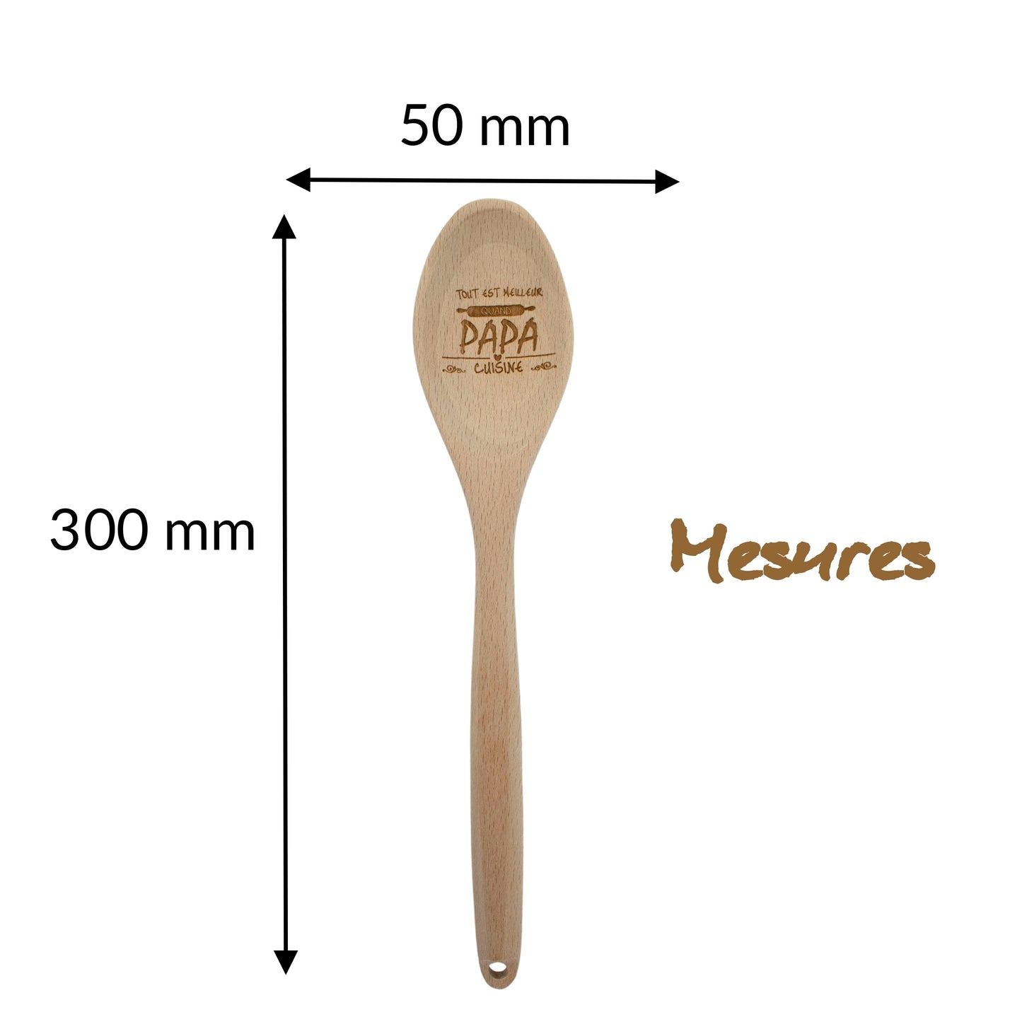 CUILLIERE EN  BOIS - PAPA - TOUT EST MEILLEUR QUAND PAPA CUISINE
