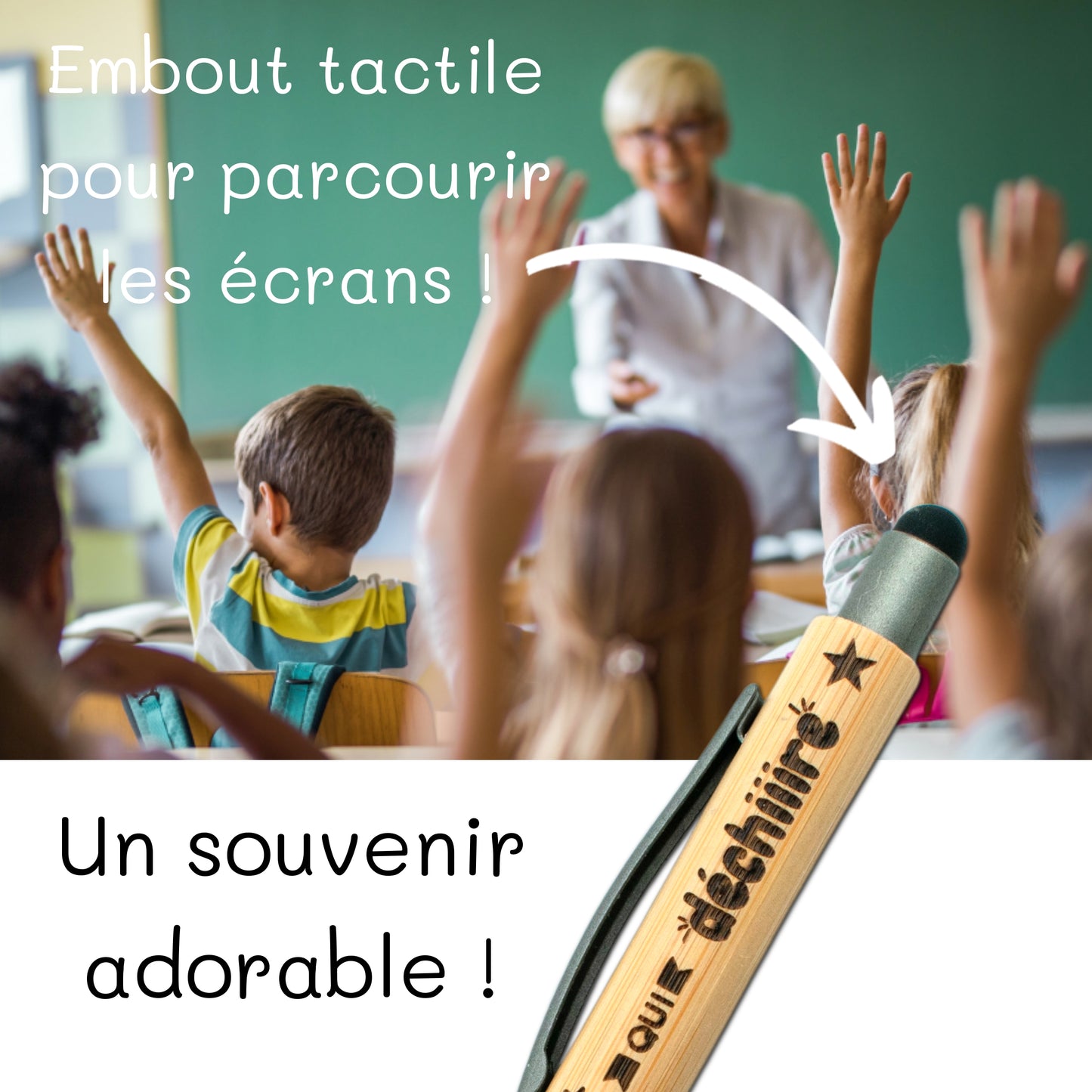 STYLO BAMBOU AVEC EMBOUT TACTILE - MAITRESSE - MAITRESSE QUI DECHIRE