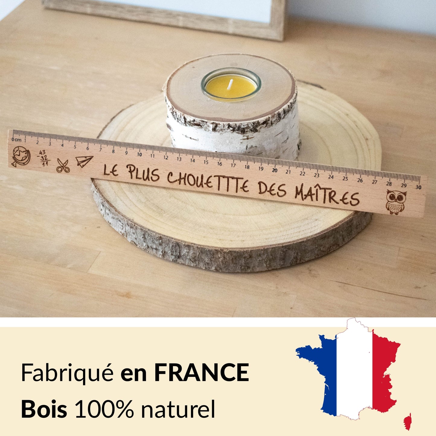 REGLE EN BOIS - 30 CM - MAITRE - LE PLUS CHOUETTE