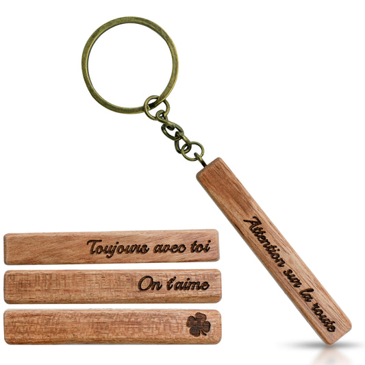 PORTE-CLEFS TOTEM EN BOIS - PORTE BONHEUR ROUTE