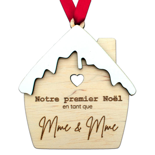 BOULE DE NOËL "MAISON" - PREMIER NOËL MME & MME