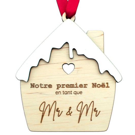 BOULE DE NOËL "MAISON" - PREMIER NOËL MR & MR