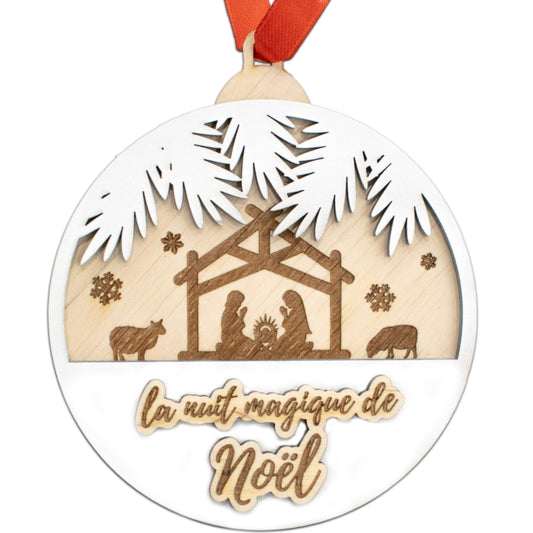 BOULE DE NOËL "CRECHE" - LA NUIT MAGIQUE DE NOËL