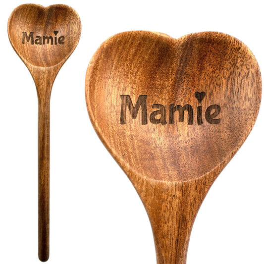 CUILLIERE COEUR EN  BOIS - MAMIE
