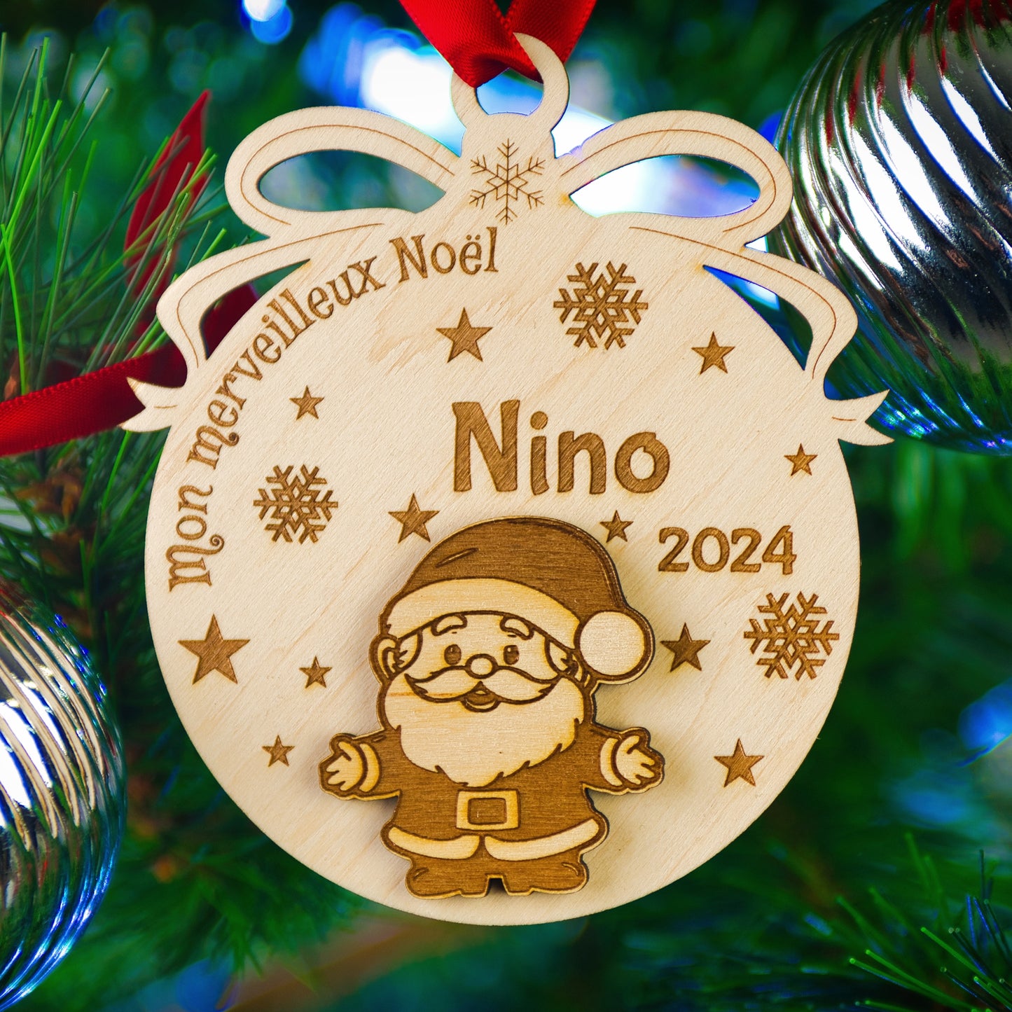 BOULE DE NOËL PERSONNALISÉE - PÈRE NOËL MERVEILLEUX
