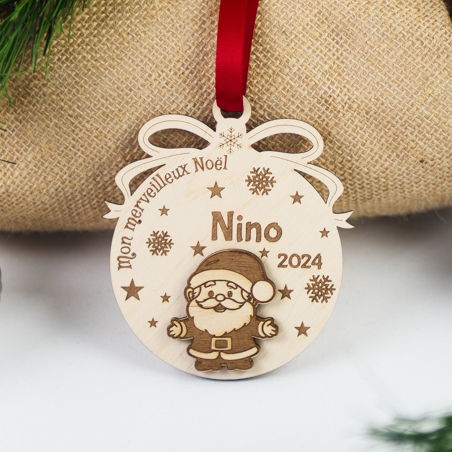 BOULE DE NOËL PERSONNALISÉE - PÈRE NOËL MERVEILLEUX