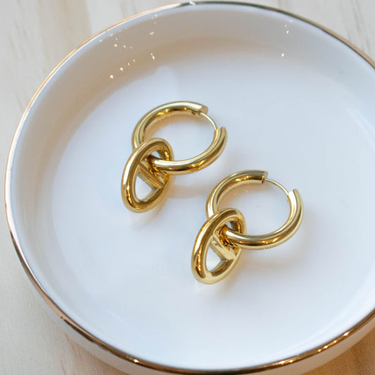 BOUCLES D'OREILLES - CREOLES MAILLE MARINE