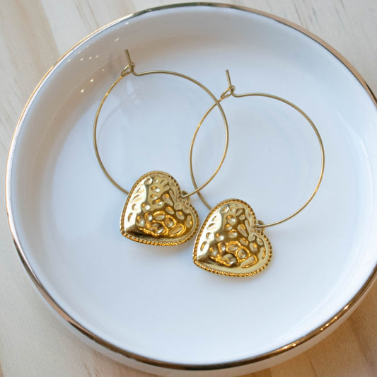 BOUCLES D'OREILLES - CREOLES COEUR MINI
